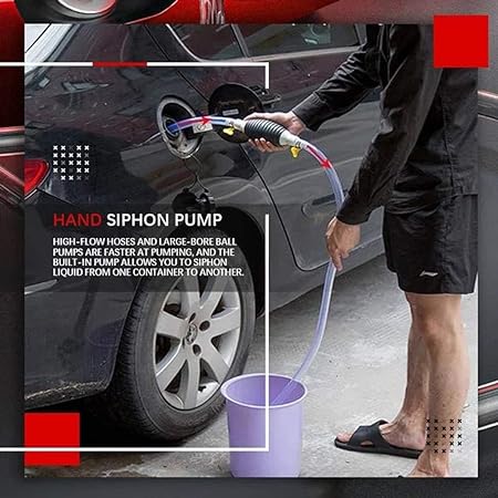 Multipurpose Liquid Transfer Pump | Portable Manual Oil, Water, Fuel Hand Transfer Pump -Size 5 Feet