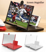 Mobile Screen Magnifier – HD 3D Video Amplifier & Foldable Smartphone Stand | Eye Protection Theater Experience for Movies and Gaming - 12 inches | Random Color