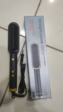 Hair Straightening Brush | Electric 2‑in‑1 Straightener & Curler | Heating Styling Comb | Quick 3‑Minute Styling