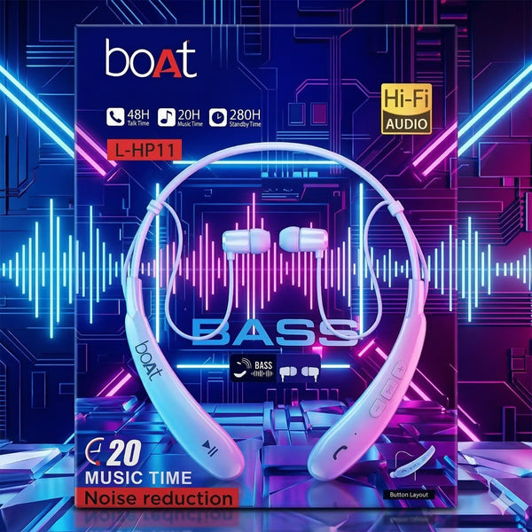 Neckband Boat Experience powerful bass, HD calls, and wireless freedom with this lightweight, sweat and Water proof neckband