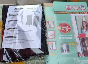 Premium Quality Mosquito Magic Mesh Set With 20 Wood Tacks 12 Hocks And 2 Mesh Panels 83x19.5 Inches