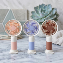 Mini Cute Rechargeable Handheld Fan with Integrated Mobile Stand Base