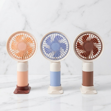 Mini Cute Rechargeable Handheld Fan with Integrated Mobile Stand Base