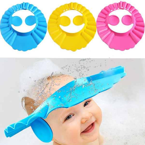 Baby Shower Cap With Ear Protector (Random Color)