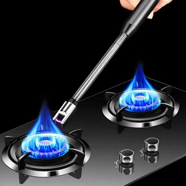 Rechargeable USB Electric Candle Lighter – Windproof Flameless Plasma Arc Lighter with 360° Flexible Long Neck