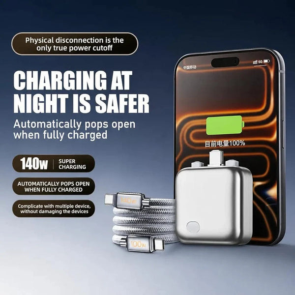 PopGuard 140W Automatic Charging Disconnector | Smart Auto Power Cut-Off Battery Guardian | Fast Charging Protector