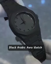 Black Minimalist Analog Wrist Aura Watch With Stainless Steel Strap And Butterfly Lock Non Waterproof